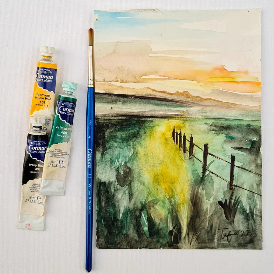 Green field - Watercolor on paper